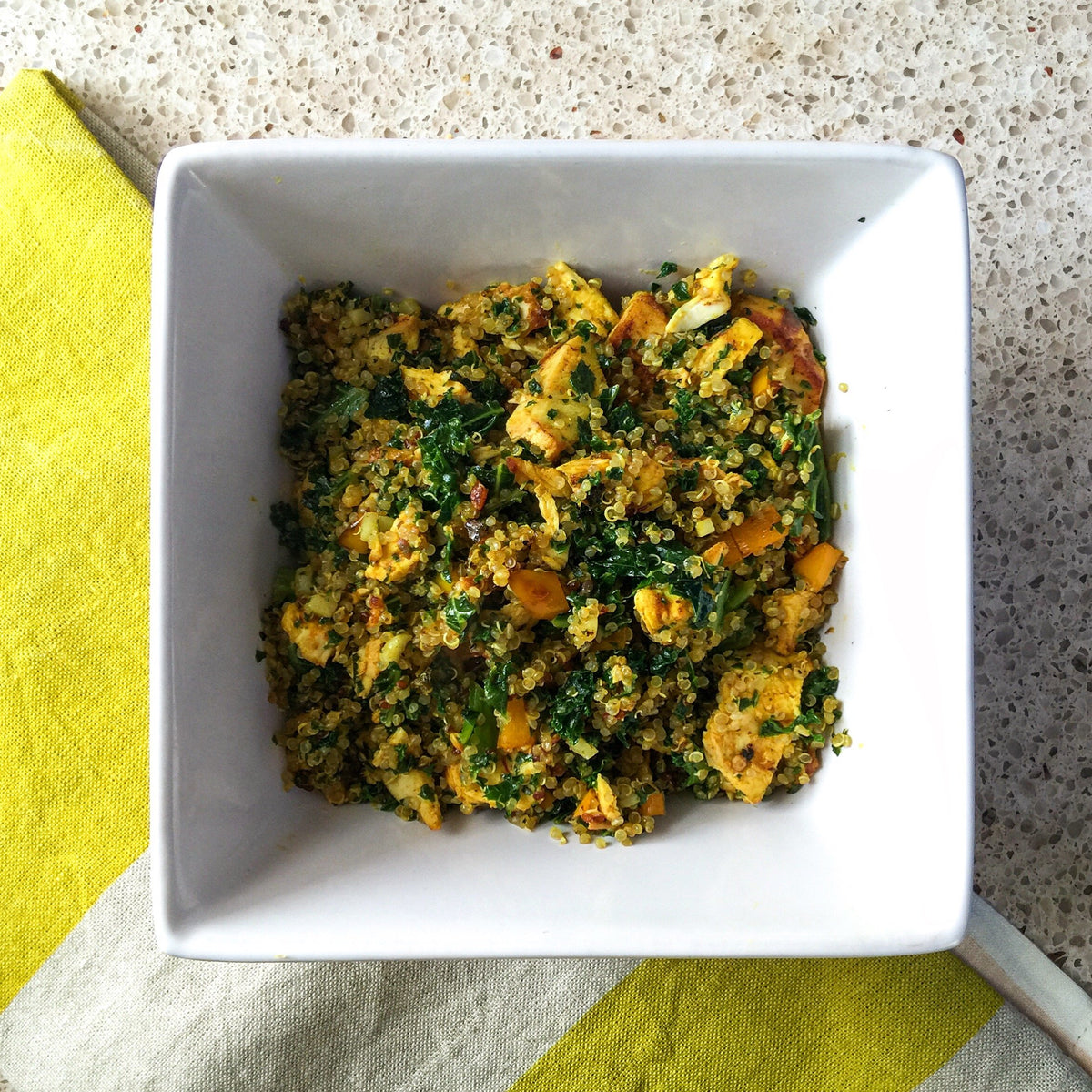 Curried Chicken Quinoa & Kale Saute